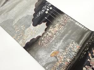 大名行列入洛図織出し袋帯